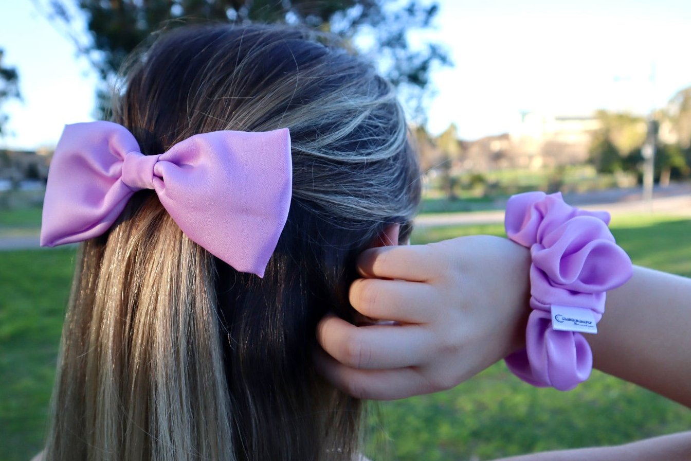 Purple Scrunchie Habutae Satin