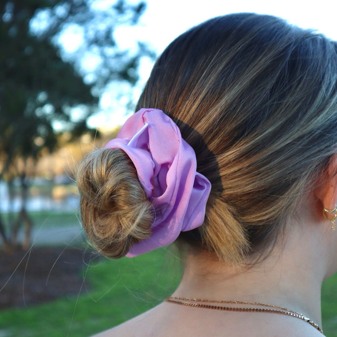 Purple Scrunchie Habutae Satin