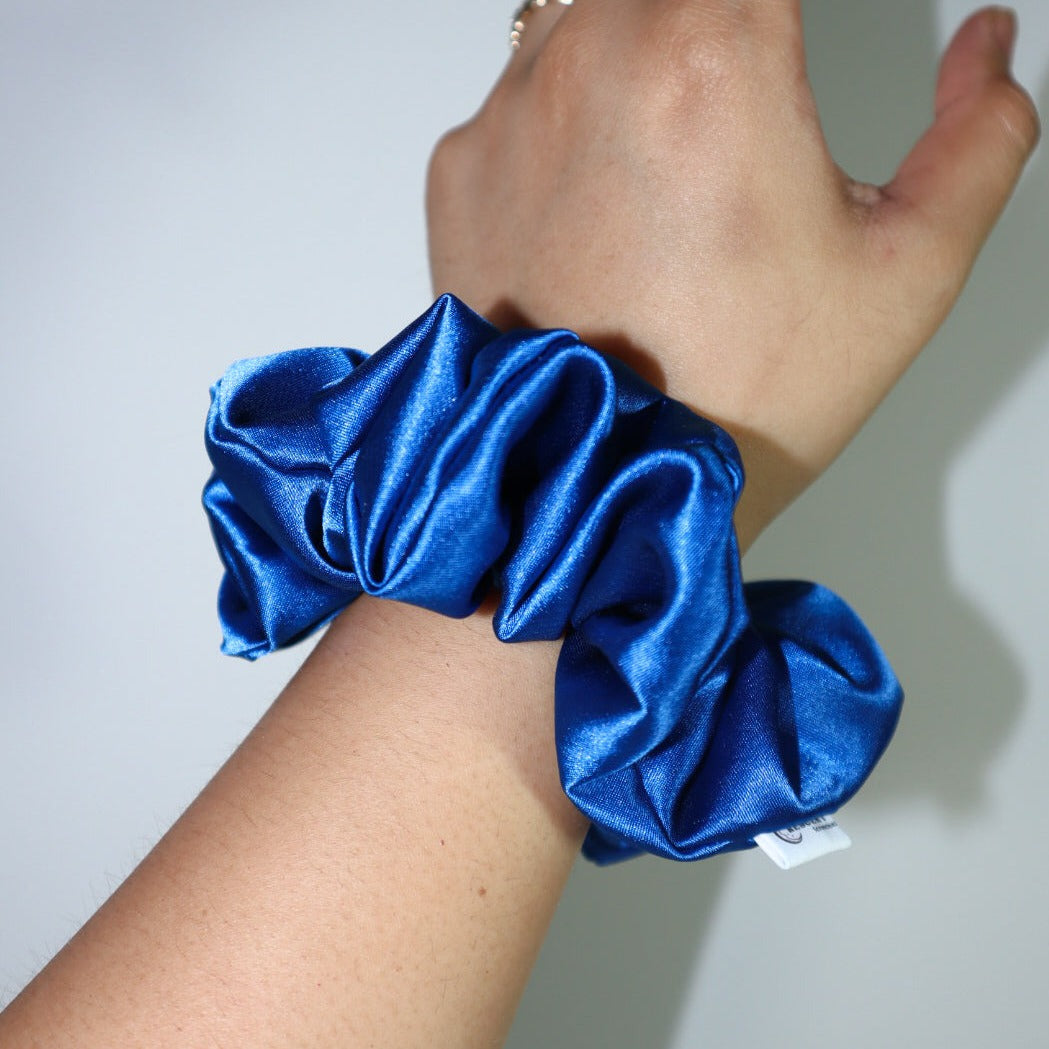 Royal Blue Satin Deluxe Scrunchie