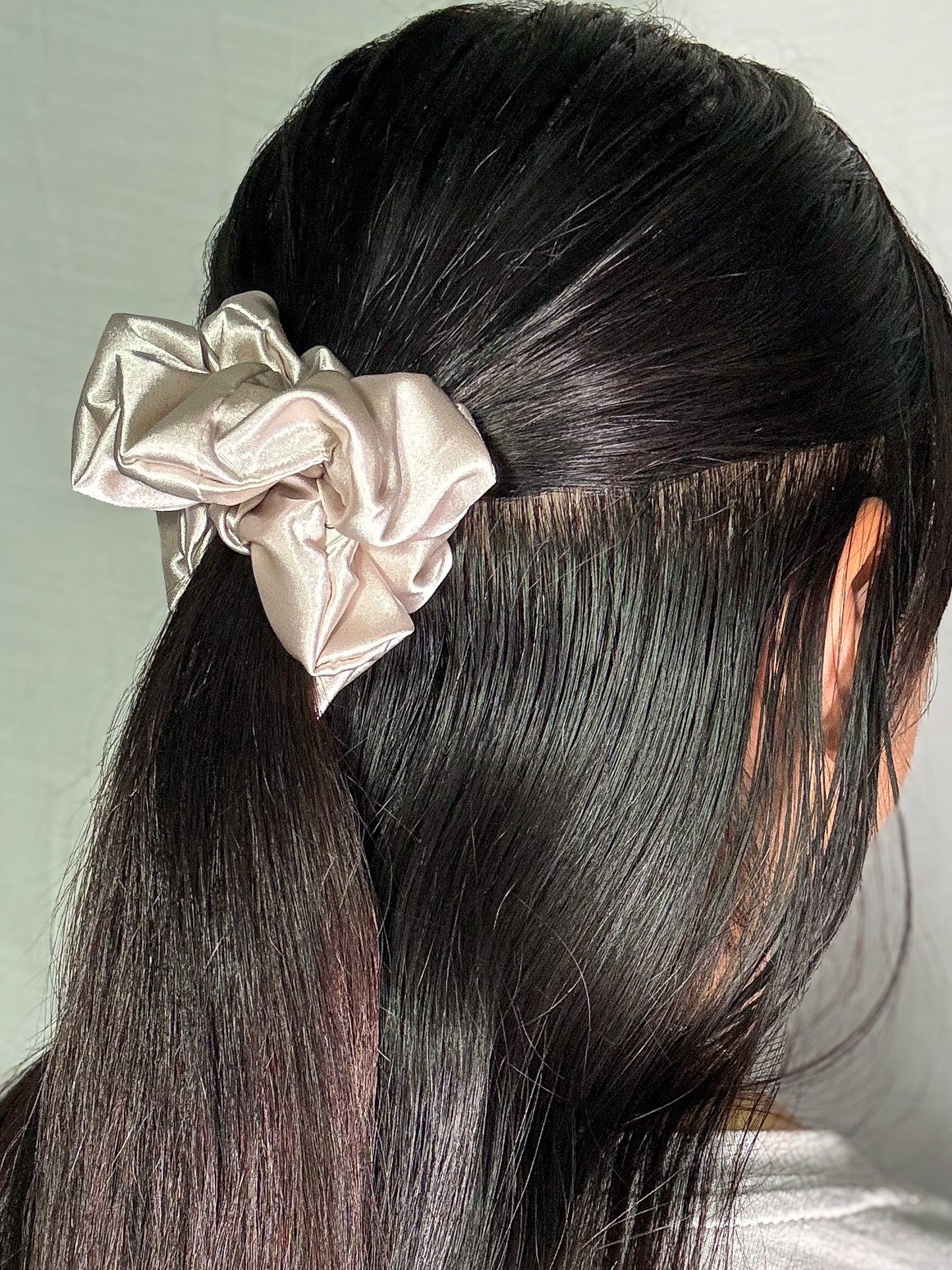 Ivory Satin Deluxe Scrunchie