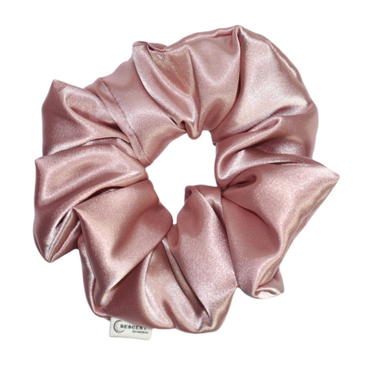 Rose Pink Satin Deluxe Scrunchie