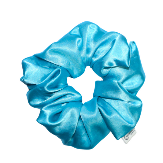 Sea Blue Satin Deluxe Scrunchie